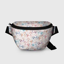 Поясная сумка Лошади акварельные - паттерн, цвет: 3D-принт