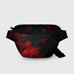 Поясная сумка Черно-Красная штриховка, цвет: 3D-принт