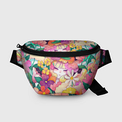 Поясная сумка Девочка в цветах, цвет: 3D-принт