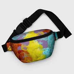 Поясная сумка Абстрактные разноцветные объёмные дымы, цвет: 3D-принт — фото 2