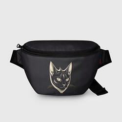 Поясная сумка Арт чёрной кошки, цвет: 3D-принт