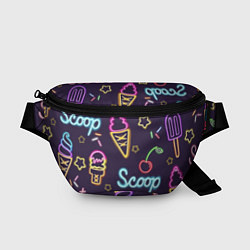 Поясная сумка Неоновые надписи sweet scoop, цвет: 3D-принт