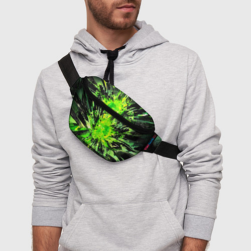 Поясная сумка Fractal green explosion / 3D-принт – фото 3