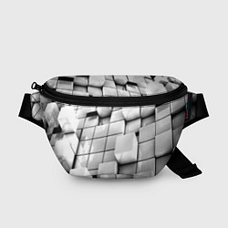 Поясная сумка Кубы серые выпуклые, цвет: 3D-принт