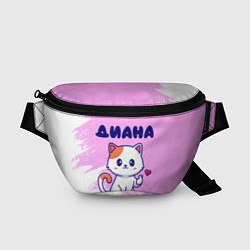 Поясная сумка Диана кошечка с сердечком, цвет: 3D-принт