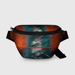 Поясная сумка Расплывчатые силуэты и краски, цвет: 3D-принт