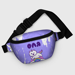 Поясная сумка Оля кошка единорожка, цвет: 3D-принт — фото 2
