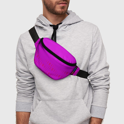 Поясная сумка Паттерн в стиле модерн розовый яркий / 3D-принт – фото 3