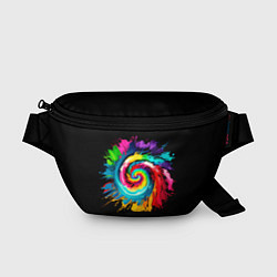 Поясная сумка Тай-дай разноцветная спираль, цвет: 3D-принт