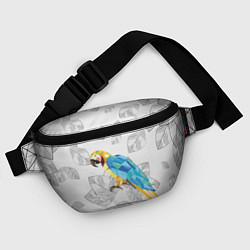 Поясная сумка Попугай на сером фоне, цвет: 3D-принт — фото 2