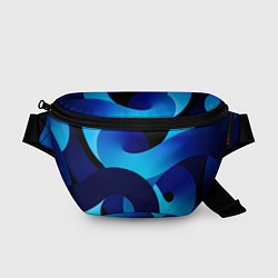 Поясная сумка Синие линии в виде узоров, цвет: 3D-принт