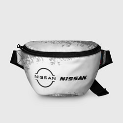 Поясная сумка Nissan speed на светлом фоне со следами шин: надпи, цвет: 3D-принт