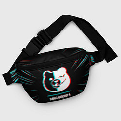 Поясная сумка Символ Danganronpa в стиле glitch на темном фоне, цвет: 3D-принт — фото 2