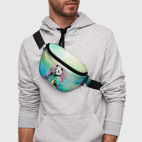 Поясная сумка Прикольный панда в модной куртке / 3D-принт – фото 3