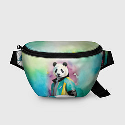 Поясная сумка Прикольный панда в модной куртке, цвет: 3D-принт