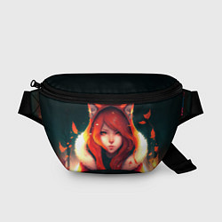 Поясная сумка Рыжая девушка-лиса, цвет: 3D-принт