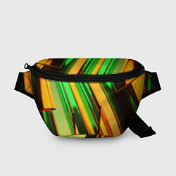 Поясная сумка Зелёные и оранжевые пластины, цвет: 3D-принт