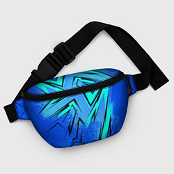 Поясная сумка Sport uniform - синие брызки, цвет: 3D-принт — фото 2