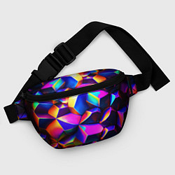 Поясная сумка Бензиновые неоновые кристаллы, цвет: 3D-принт — фото 2