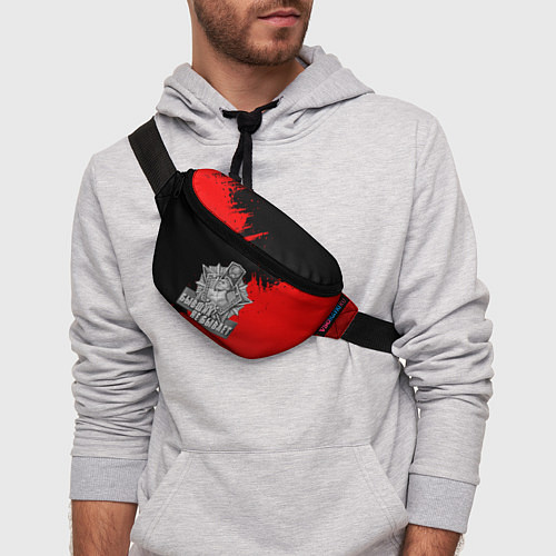 Поясная сумка Погран служба - красные разводы / 3D-принт – фото 3