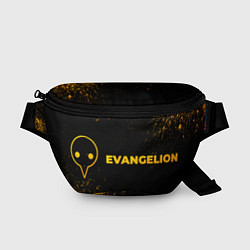Поясная сумка Evangelion - gold gradient: надпись и символ, цвет: 3D-принт