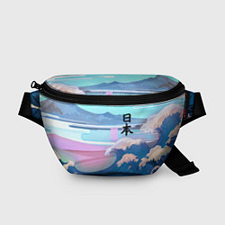 Поясная сумка Japan - landscape - waves, цвет: 3D-принт