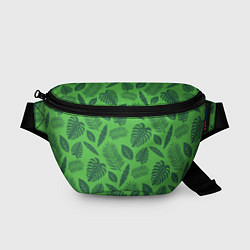 Поясная сумка Зеленые листики, цвет: 3D-принт