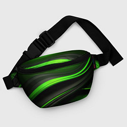 Поясная сумка Black green textureпоп, цвет: 3D-принт — фото 2