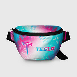 Поясная сумка Tesla neon gradient style: надпись и символ, цвет: 3D-принт