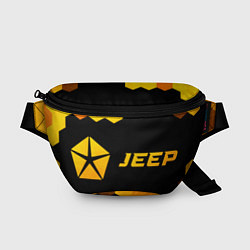 Поясная сумка Jeep - gold gradient: надпись и символ, цвет: 3D-принт