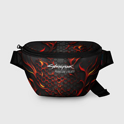 Поясная сумка Cyberpunk 2077 Phantom liberty red fire, цвет: 3D-принт