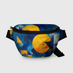 Поясная сумка Жёлтая и синяя геометрия, цвет: 3D-принт