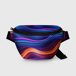 Поясная сумка Волнистые неоновые линии, цвет: 3D-принт