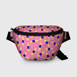 Поясная сумка Паттерн с подсолнечным маслом на розовом фоне, цвет: 3D-принт