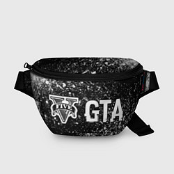 Поясная сумка GTA glitch на темном фоне: надпись и символ, цвет: 3D-принт