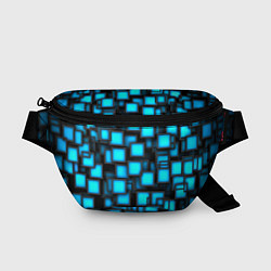 Поясная сумка Геометрия - синие квадраты, цвет: 3D-принт
