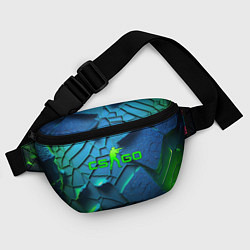 Поясная сумка CS GO blue green style, цвет: 3D-принт — фото 2