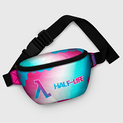 Поясная сумка Half-Life neon gradient style: надпись и символ, цвет: 3D-принт — фото 2