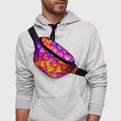 Поясная сумка Разноцветные сердечки, цвет: 3D-принт — фото 2