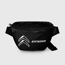 Поясная сумка Citroen speed на темном фоне со следами шин: надпи, цвет: 3D-принт