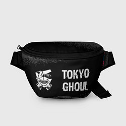 Поясная сумка Tokyo Ghoul glitch на темном фоне: надпись и симво, цвет: 3D-принт
