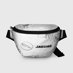 Поясная сумка Jaguar speed на светлом фоне со следами шин: надпи, цвет: 3D-принт