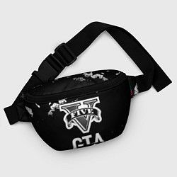 Поясная сумка GTA glitch на темном фоне, цвет: 3D-принт — фото 2