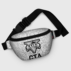 Поясная сумка GTA glitch на светлом фоне, цвет: 3D-принт — фото 2