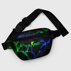 Поясная сумка CS GO green blue neon, цвет: 3D-принт — фото 2