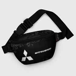 Поясная сумка Mitsubishi speed на темном фоне со следами шин: на, цвет: 3D-принт — фото 2