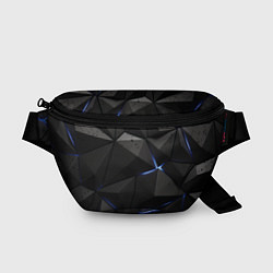 Поясная сумка Черные плиты с синим свечением, цвет: 3D-принт