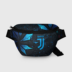 Поясная сумка Juventus abstract blue logo, цвет: 3D-принт