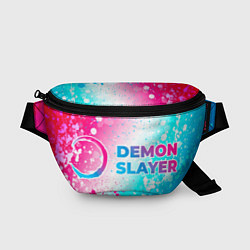 Поясная сумка Demon Slayer neon gradient style: надпись и символ, цвет: 3D-принт
