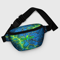 Поясная сумка CSGO green blue neon, цвет: 3D-принт — фото 2